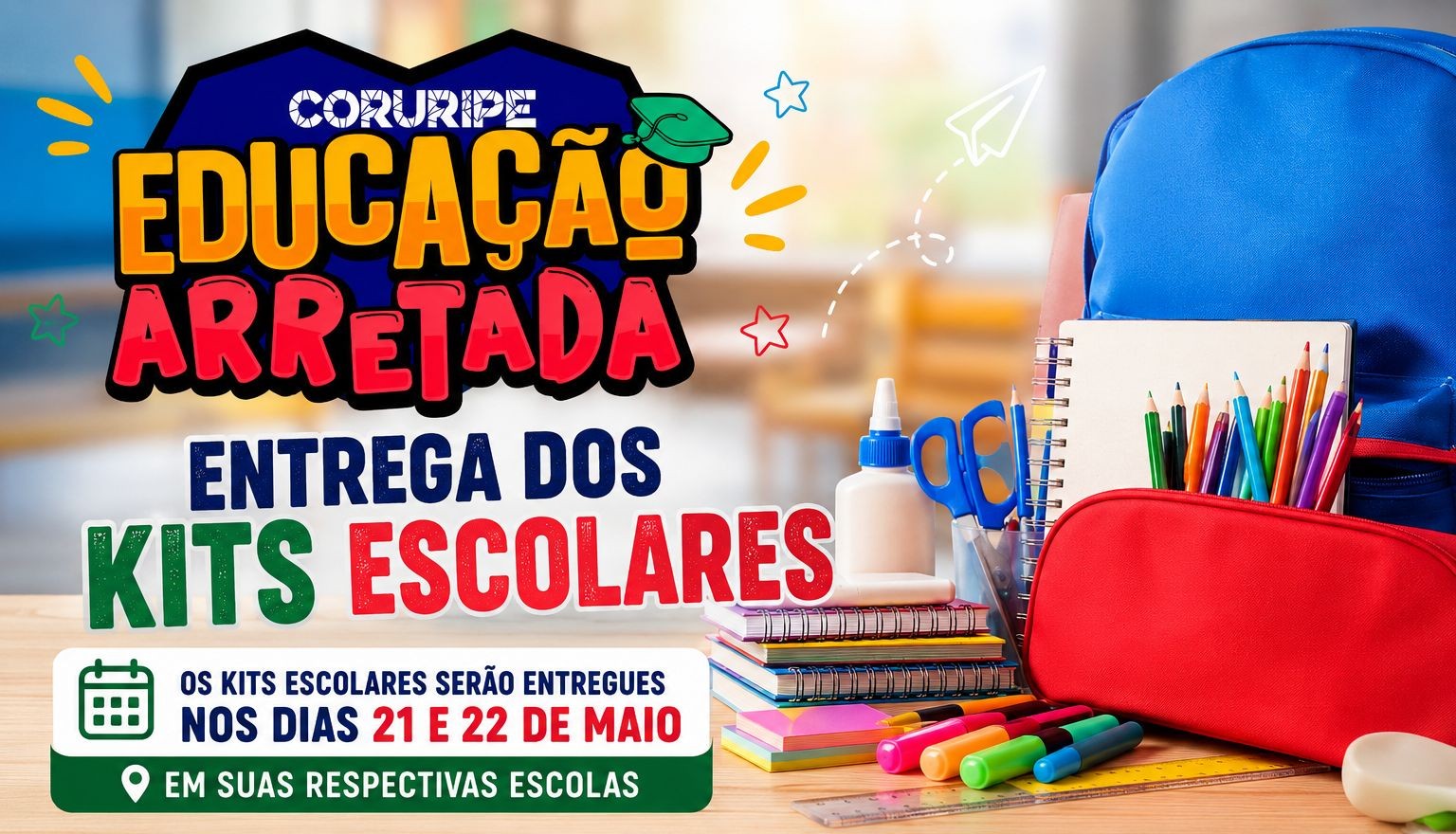Educação pública: Calendário de entrega dos kits escolares em Coruripe é divulgado