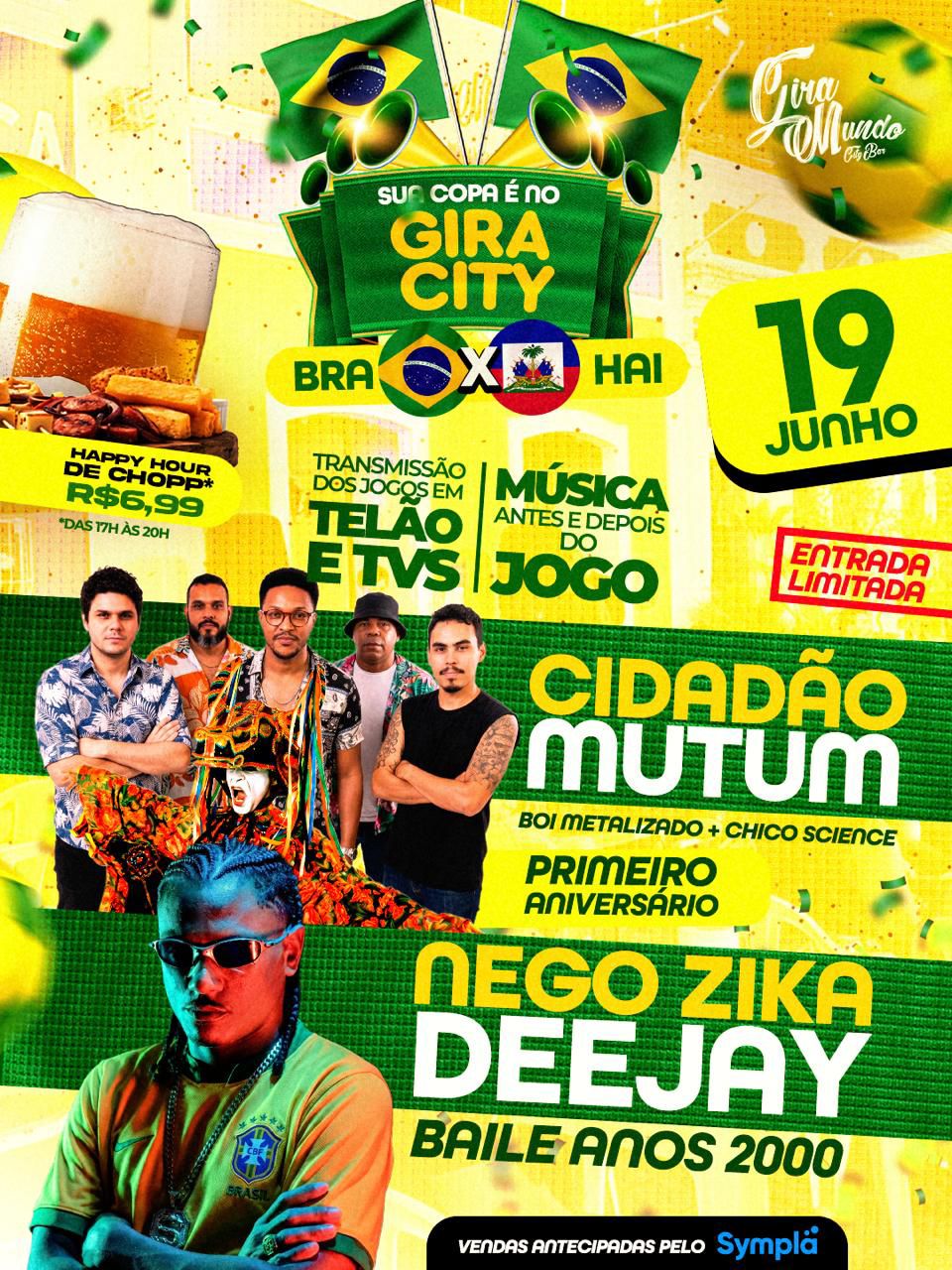 Jogo do Brasil na Copa vira festa com show da Cidadão Mutum no Jaraguá