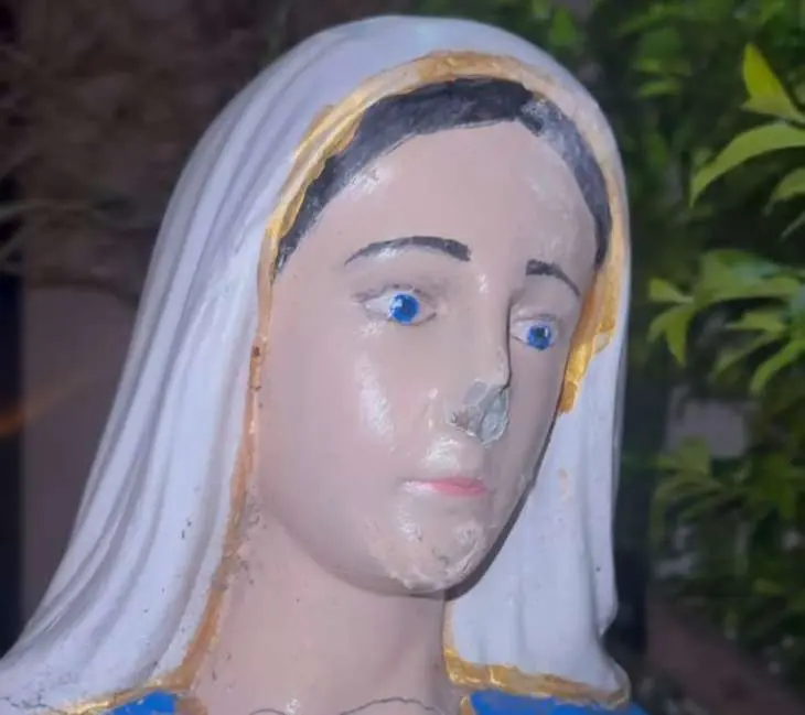 Paróquia denuncia vandalismo contra imagem de Nossa Senhora no Farol