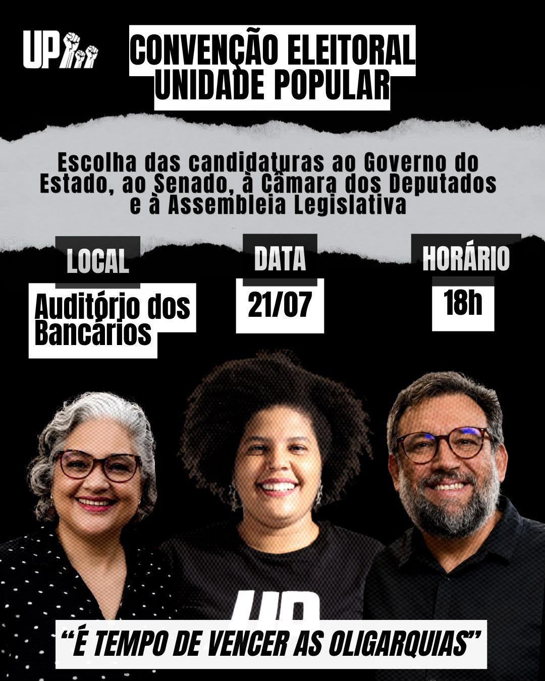 UP abre calendário de convenções partidárias em Alagoas nesta terça-feira (21)