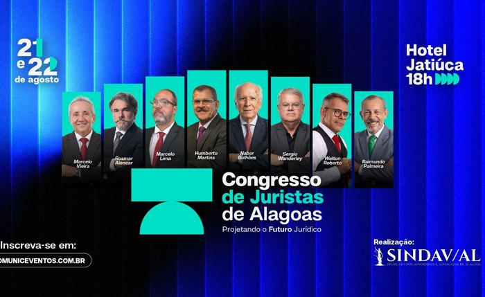 Congresso de Juristas de Alagoas reúne nomes do Direito em agosto