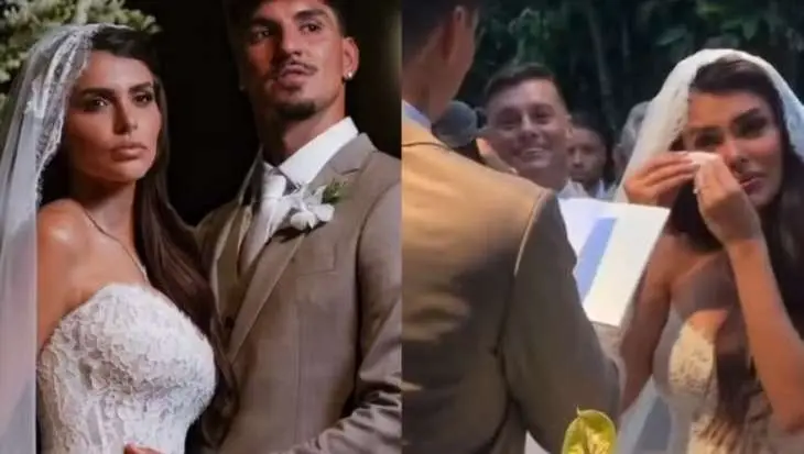 Gabriel Medina anuncia gravidez de Isabella Arantes durante casamento