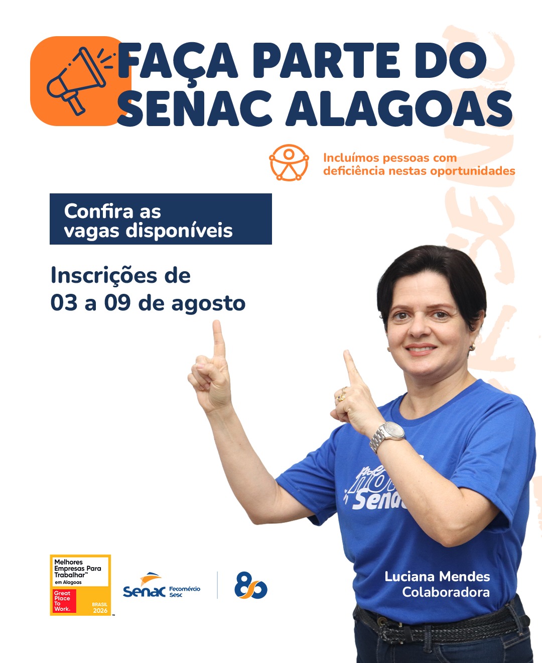 Senac Alagoas abre vagas de emprego em Maceió e Arapiraca; confira