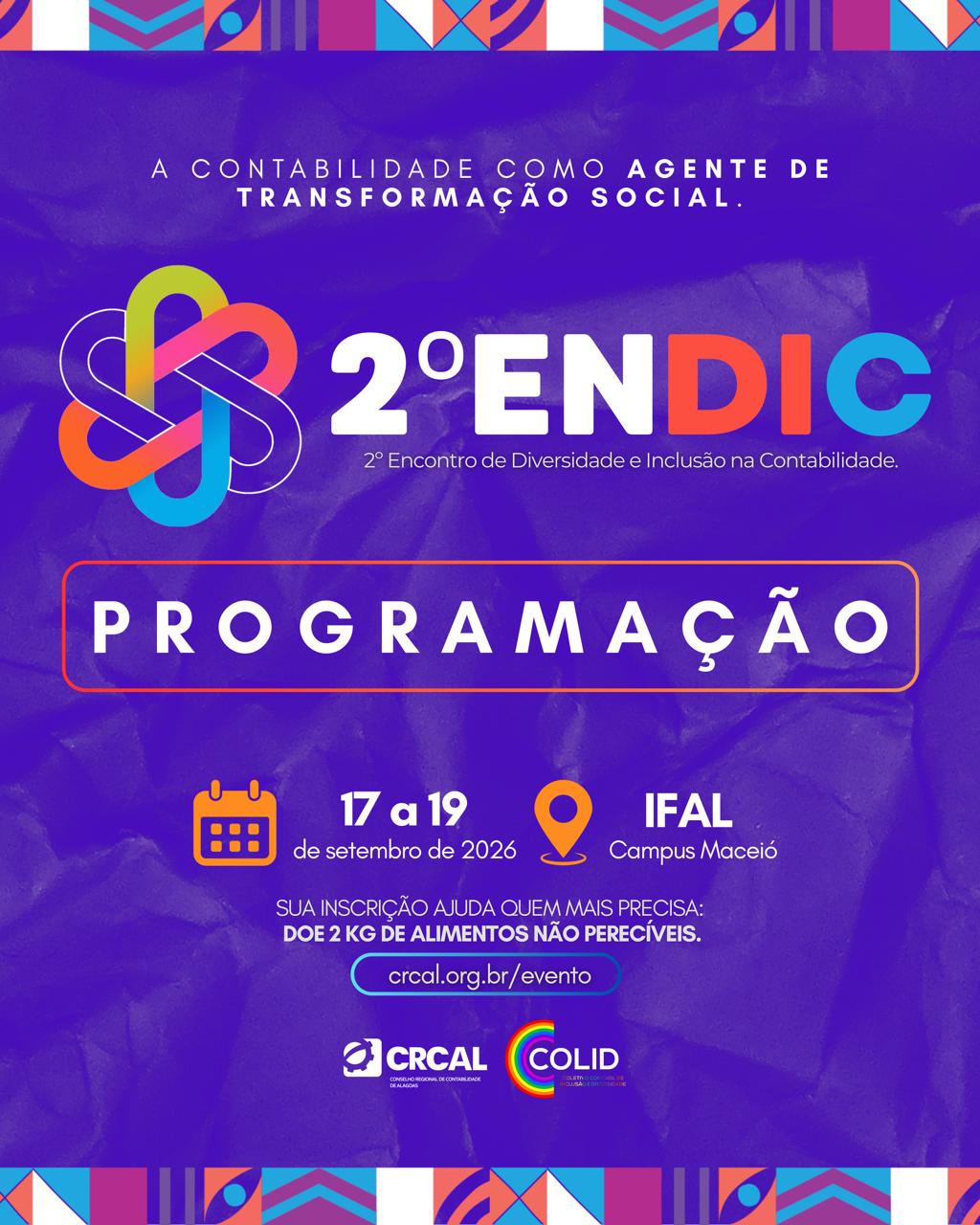 CRCAL realiza 2º ENDIC e coloca Alagoas no centro do debate nacional sobre diversidade e inclusão na Contabilidade