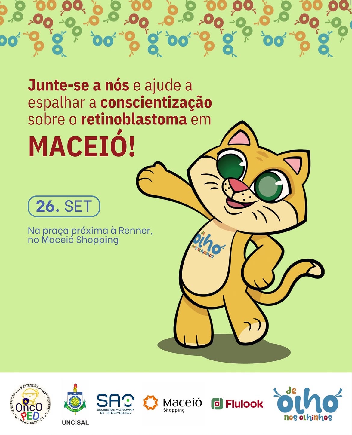Maceió recebe ação da campanha De Olho nos Olhinhos neste sábado (26)