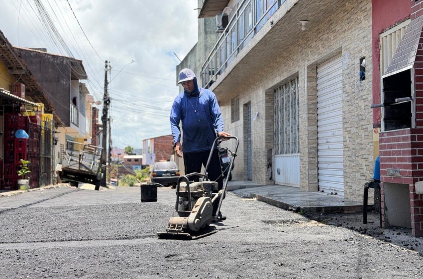 Recapeamento chega a nove ruas do bairro São Jorge, em Maceió