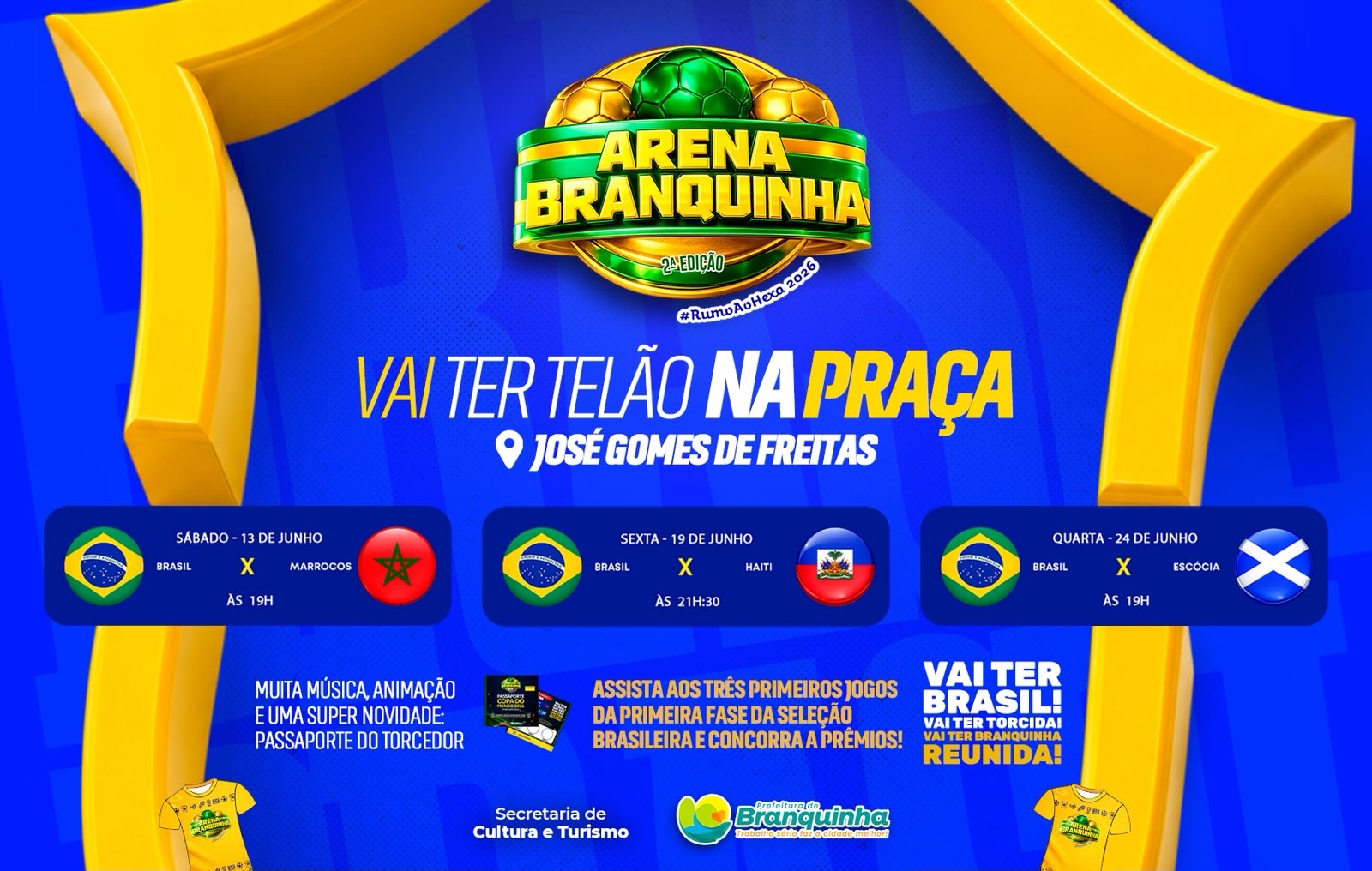 Arena Branquinha: prefeitura realiza transmissão dos jogos da 1ª fase da Copa